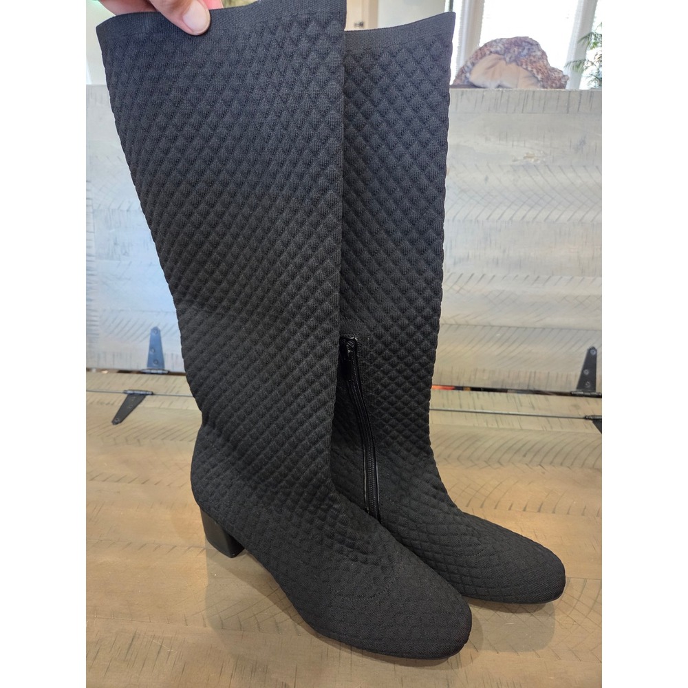 Impo Jenner Black Quilted Stretch Tall Boots Memory Foam Womens 11M